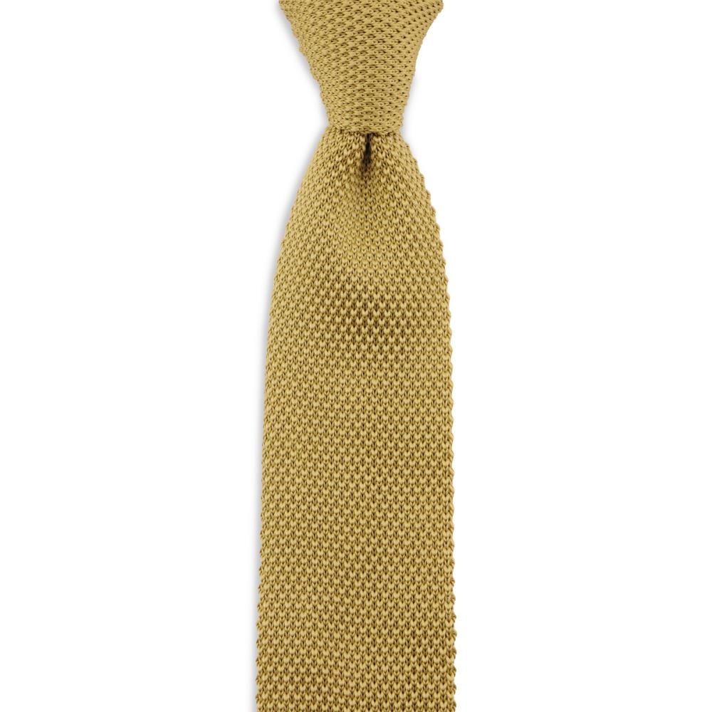 knitted tie mustard - 1