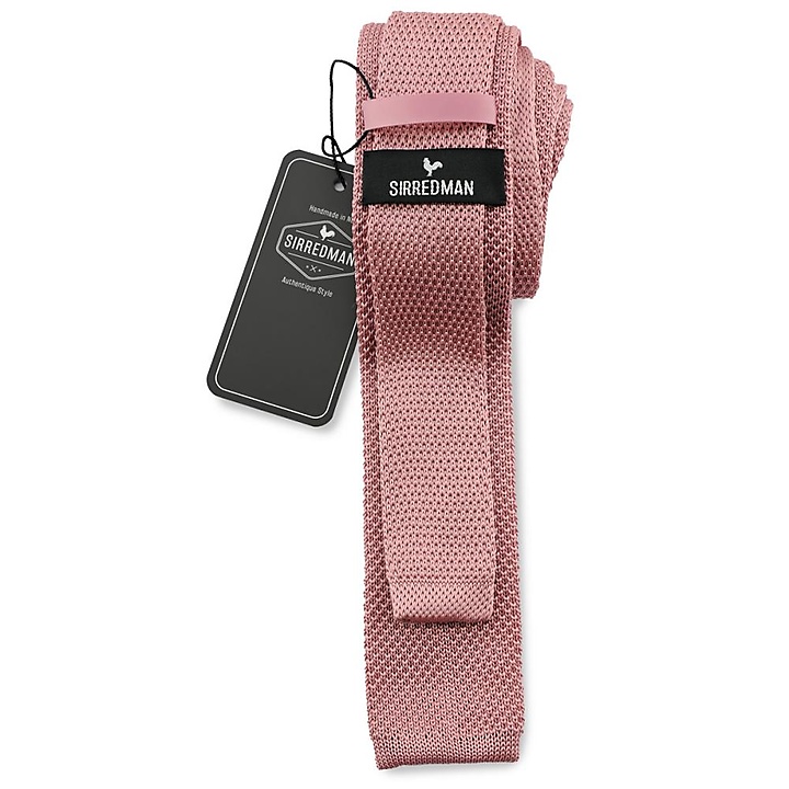 knitted tie soft pink