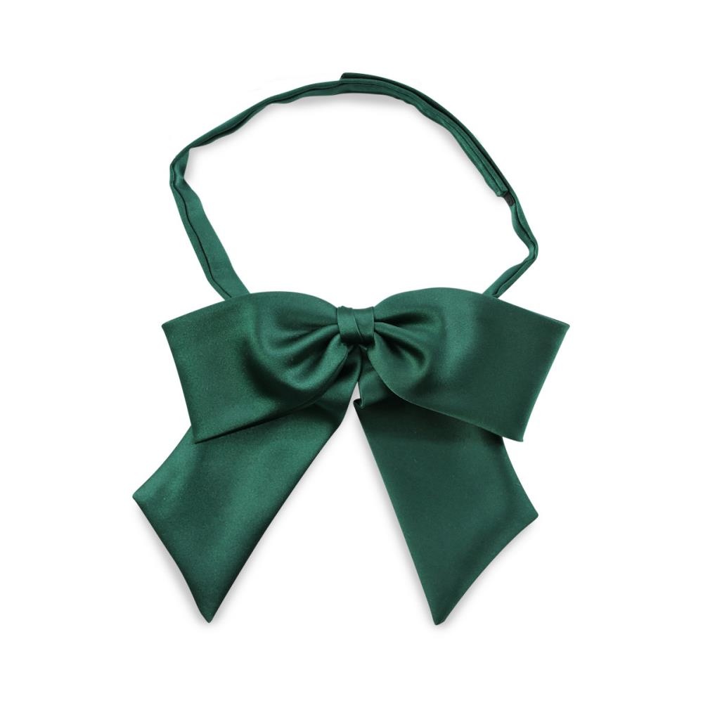Ladies bow green satin - 1