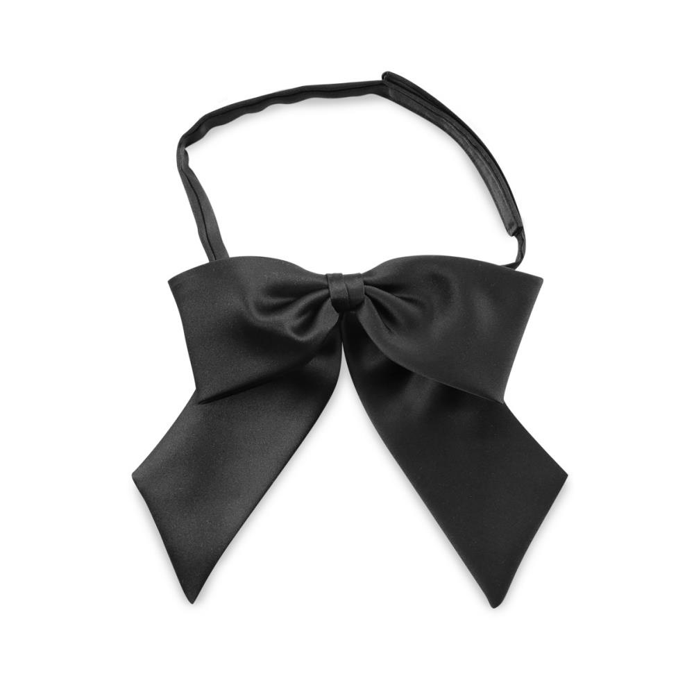 ladies bow tie black satin - 1