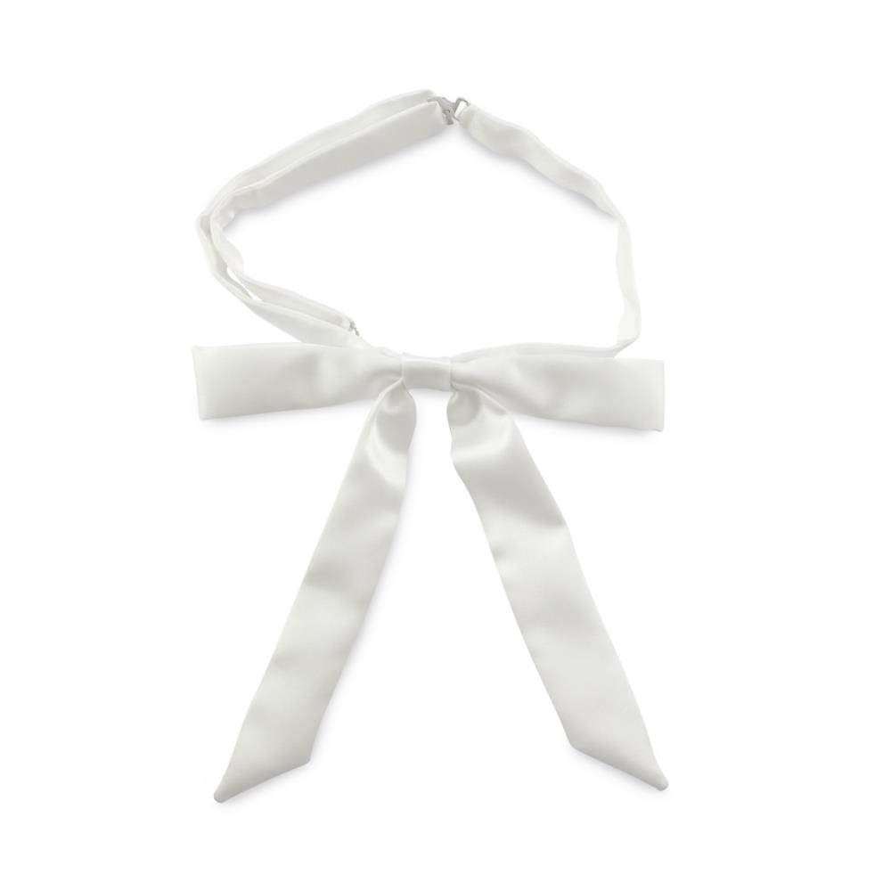 ladies bow tie Skinny white - 1