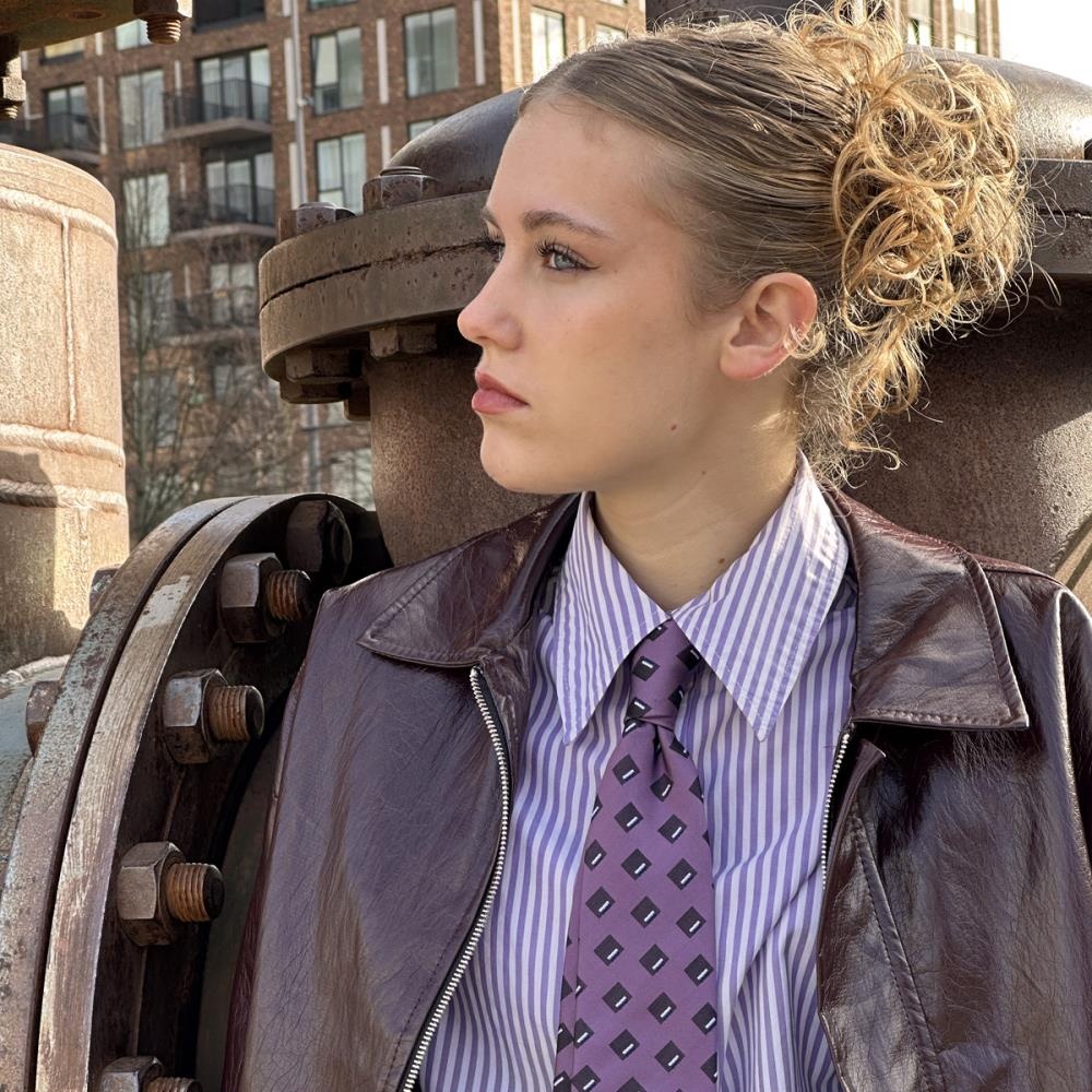 Ladies' necktie Tompson Square purple - 1