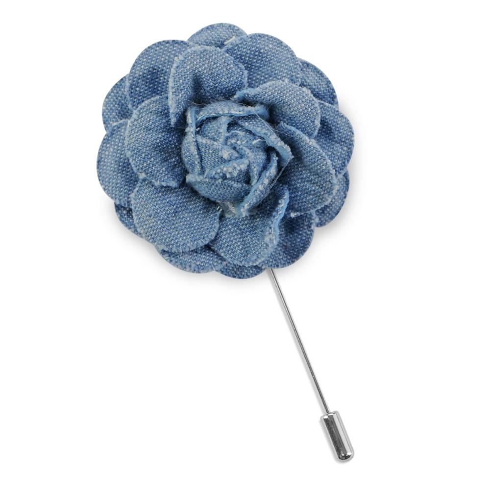 Lapel pin denim flower - 1