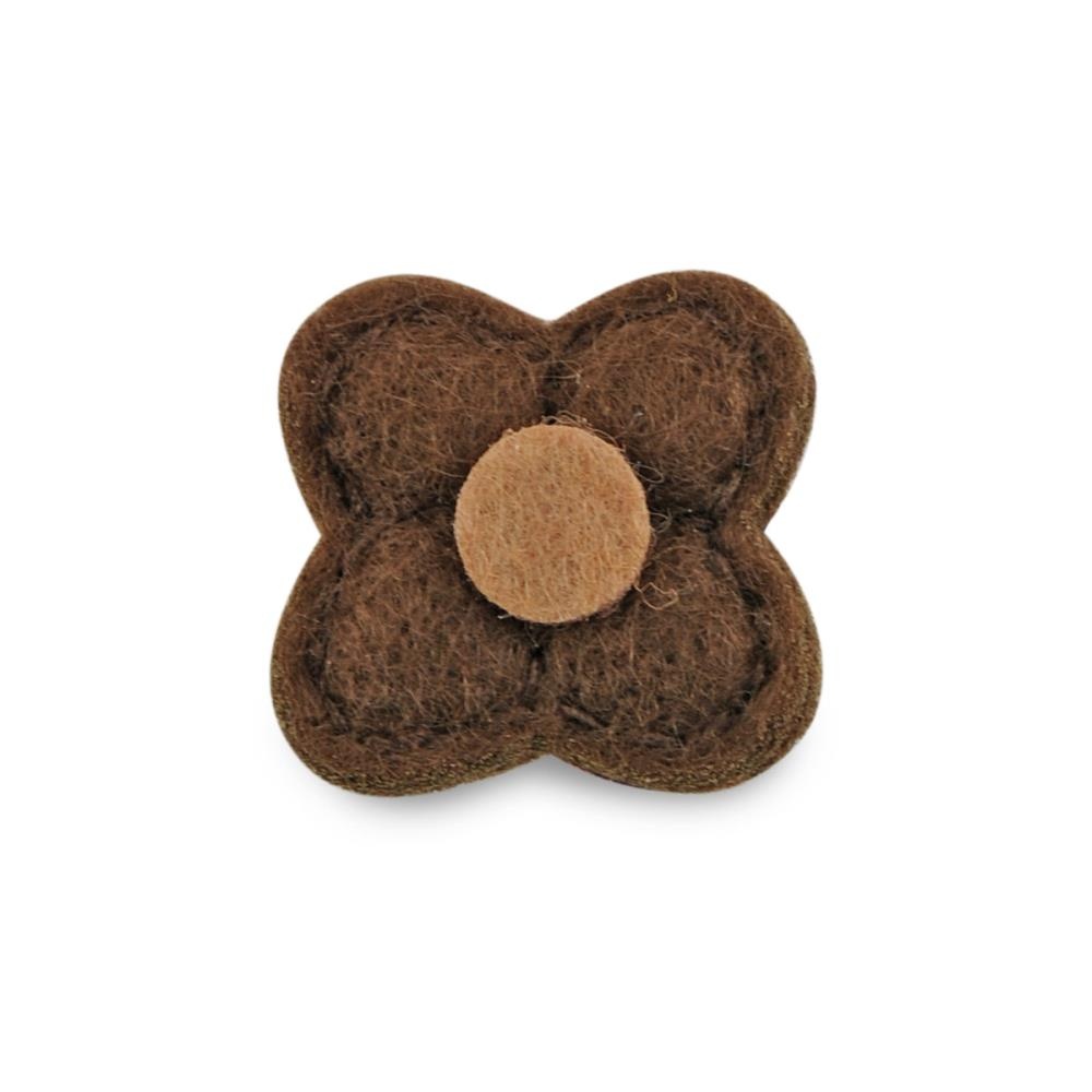 Lapel pin felt flower short - 1