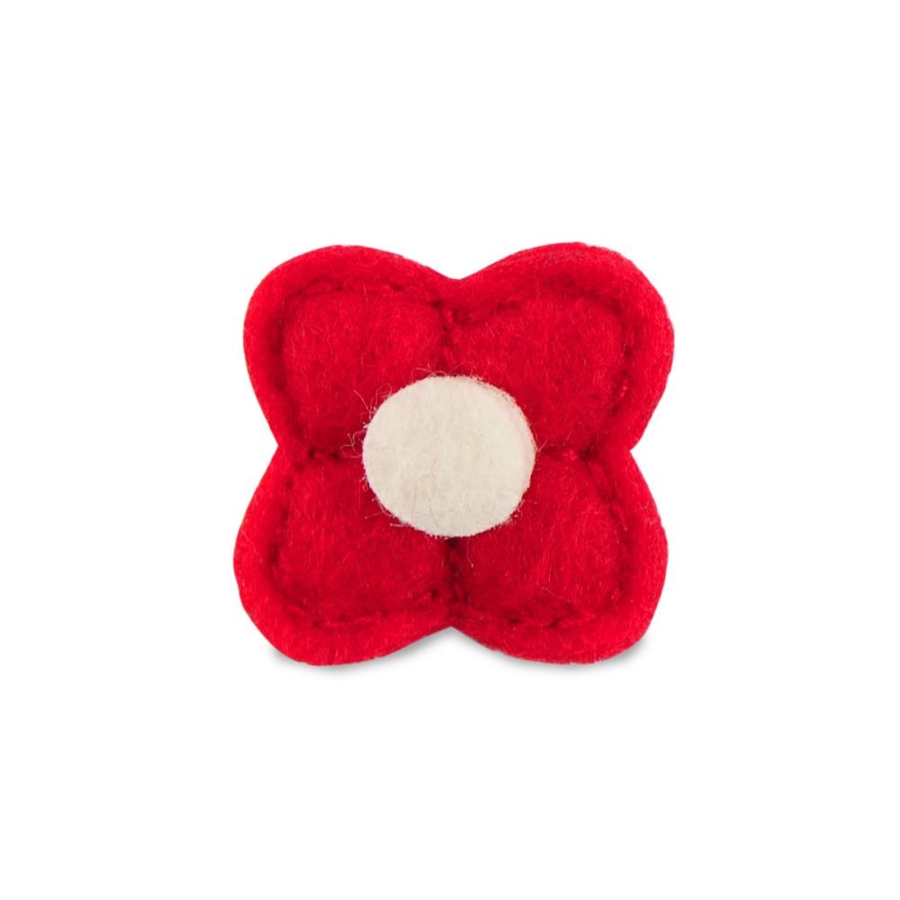 Lapel pin felt flower short - 1