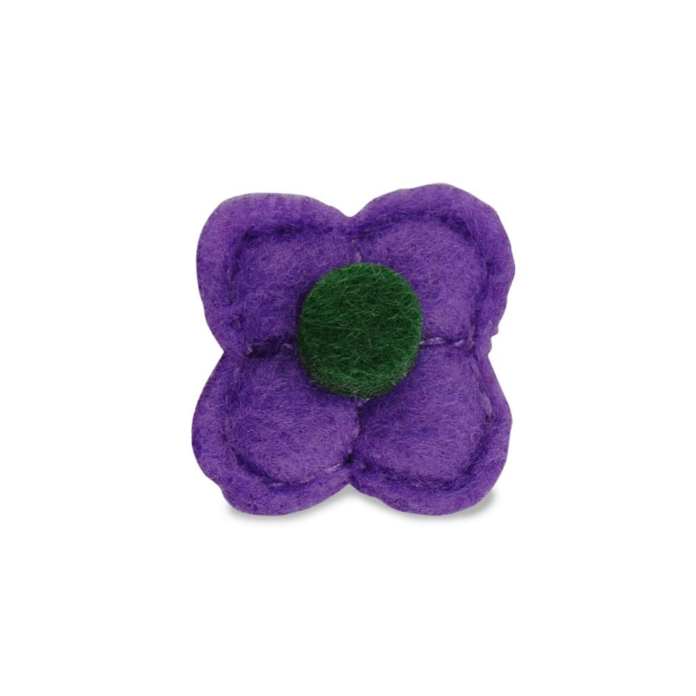 Lapel pin felt flower short - 1
