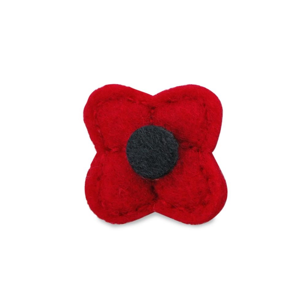 Lapel pin felt flower short - 1