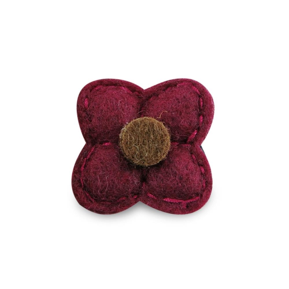 Lapel pin felt flower short - 1