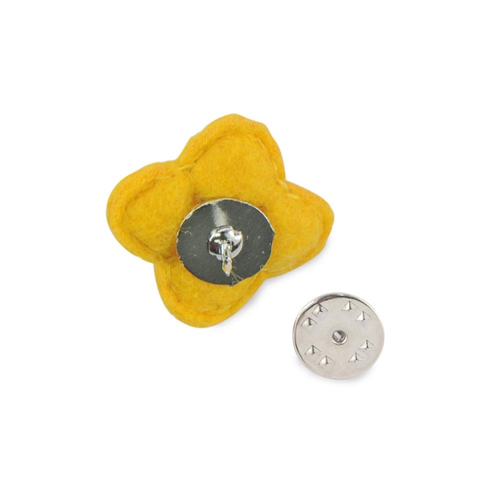 Lapel pin felt flower short - 3