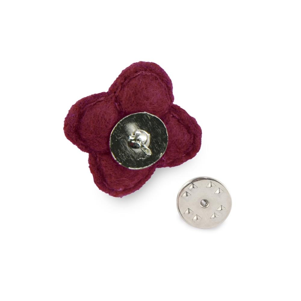 Lapel pin felt flower short - 3