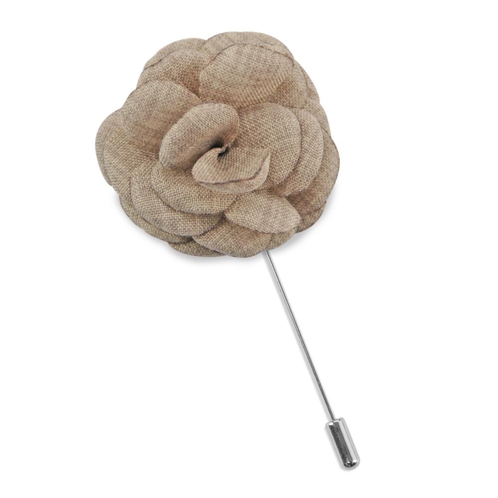 Lapel pin Linen Look brown - 1