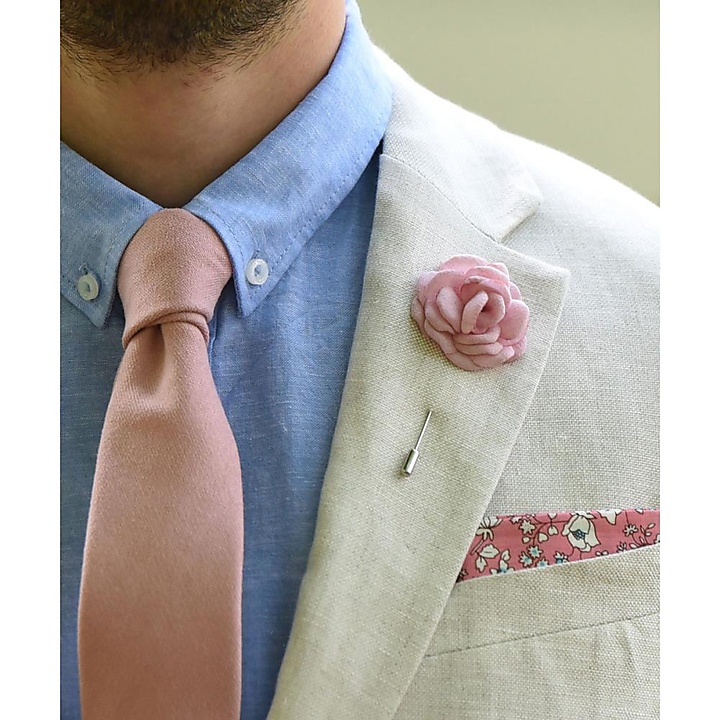 Lapel pin Linen Look mauve