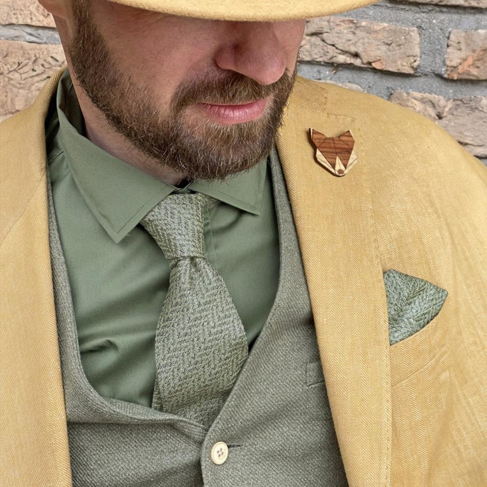 Lapel pin wood fox - 3