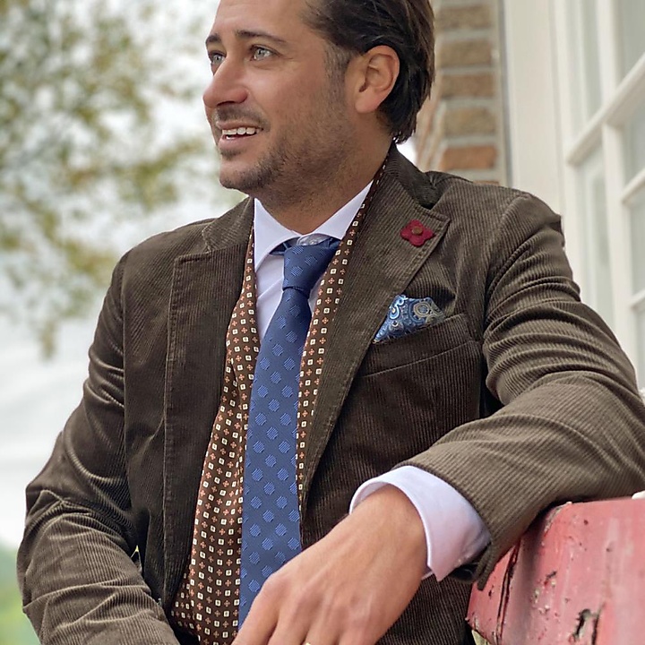 Men's scarf Patterned Silk
