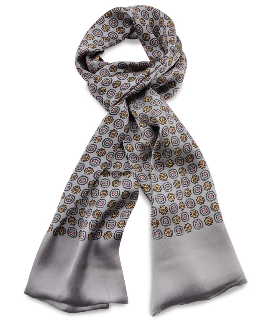 Men's scarf silk Alexandro grey - 1