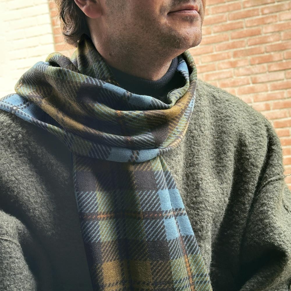 men's scarf Windsor Petrol-Brown - 1