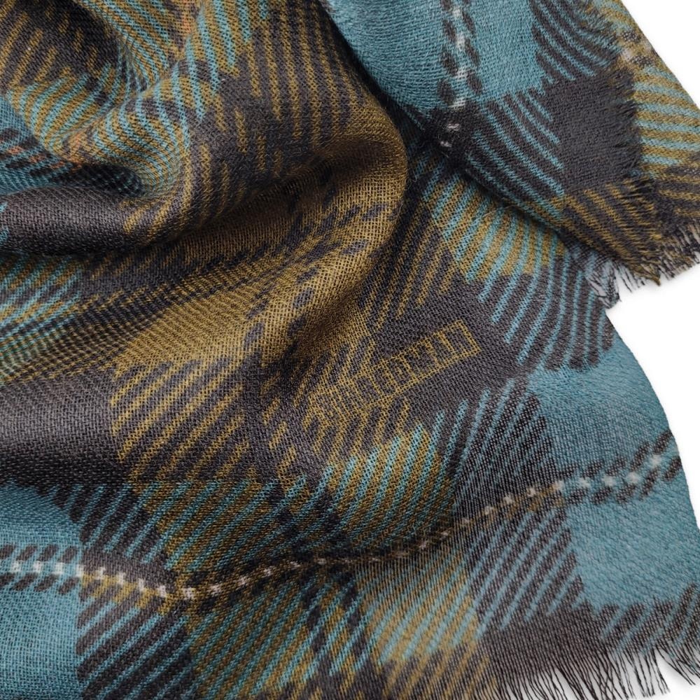 men's scarf Windsor Petrol-Brown - 4