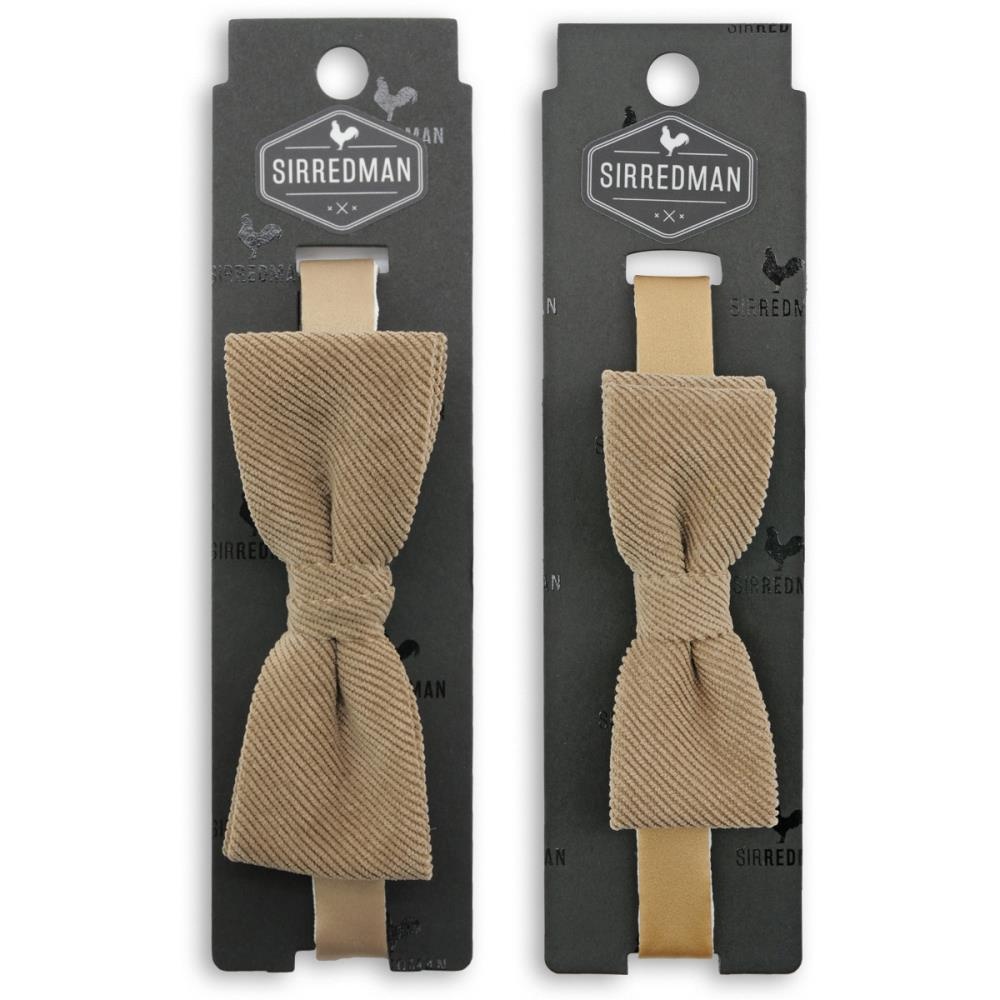 Mini-me bow tie set corduroy dark beige - 2