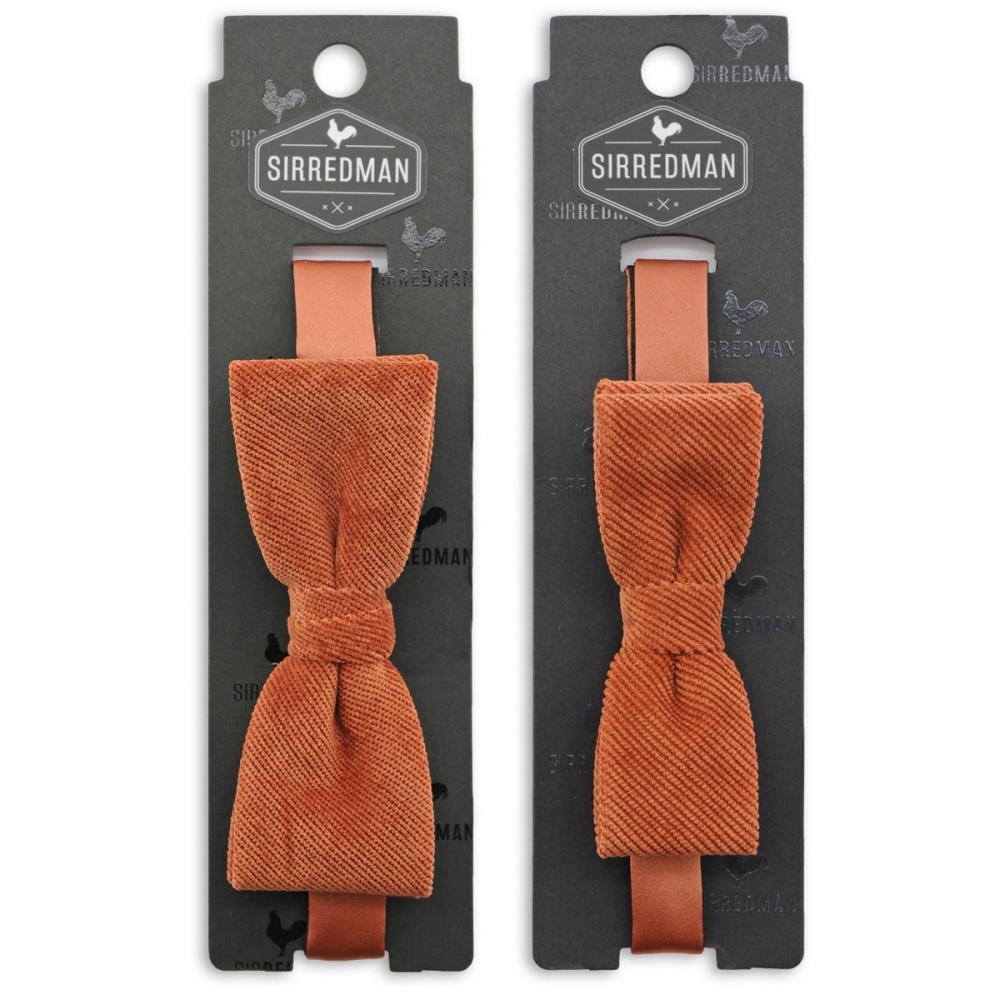 Mini-me bow tie set corduroy terracotta - 2