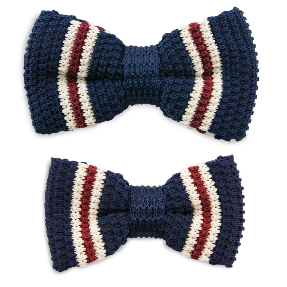 Mini-me knitted bow tie set America - 1