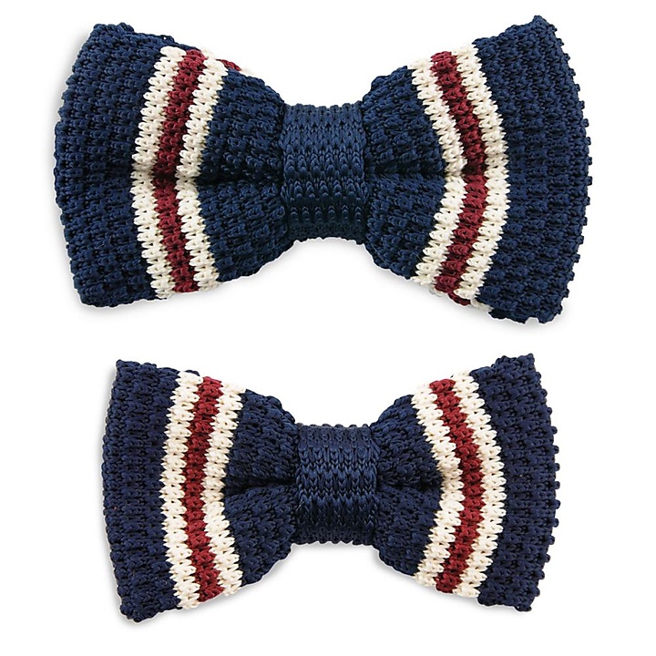 Mini-me knitted bow tie set America