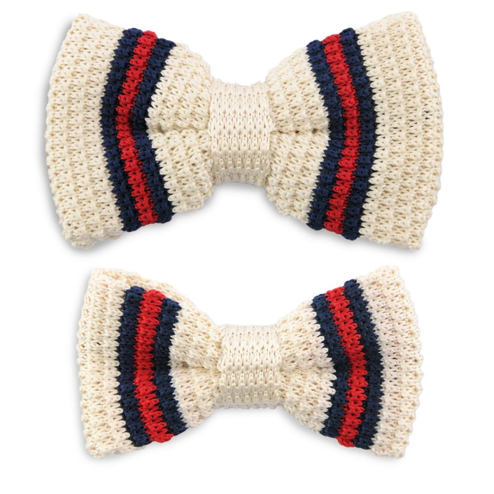 Mini-me knitted bow tie set England - 1