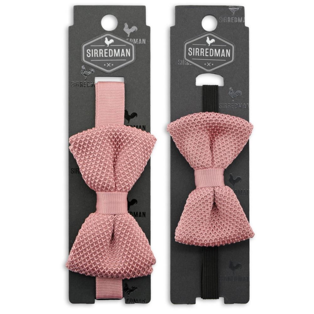 Mini-me knitted bow tie set soft pink - 2
