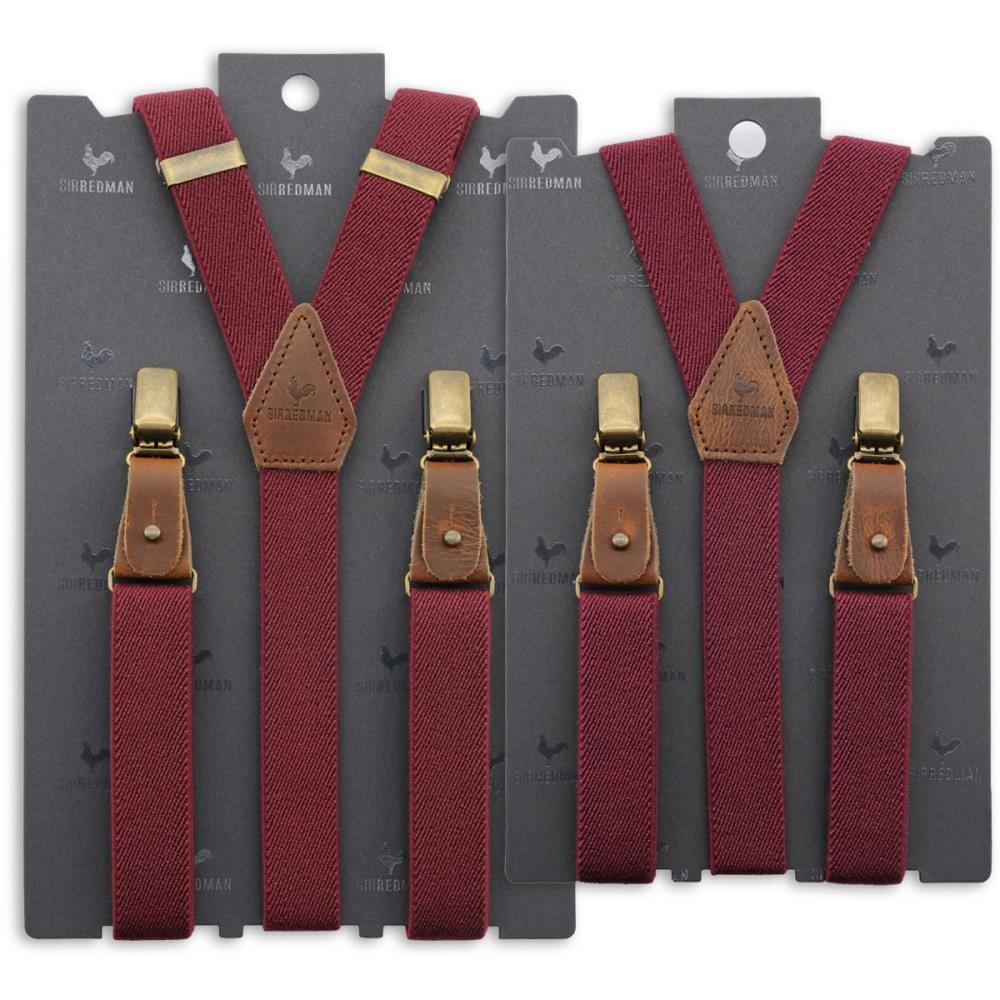 Mini-me suspenders set Buck Burgundy - 2