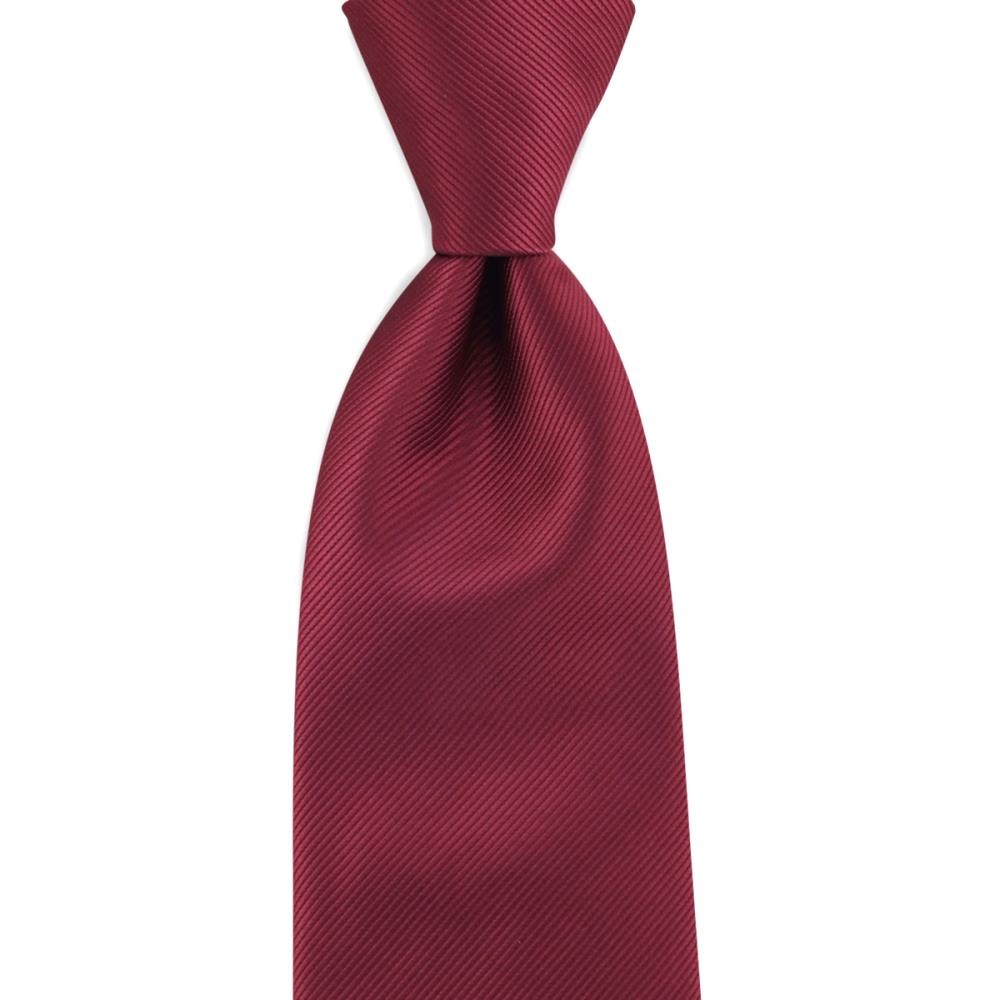 Necktie bordeaux red repp - 1