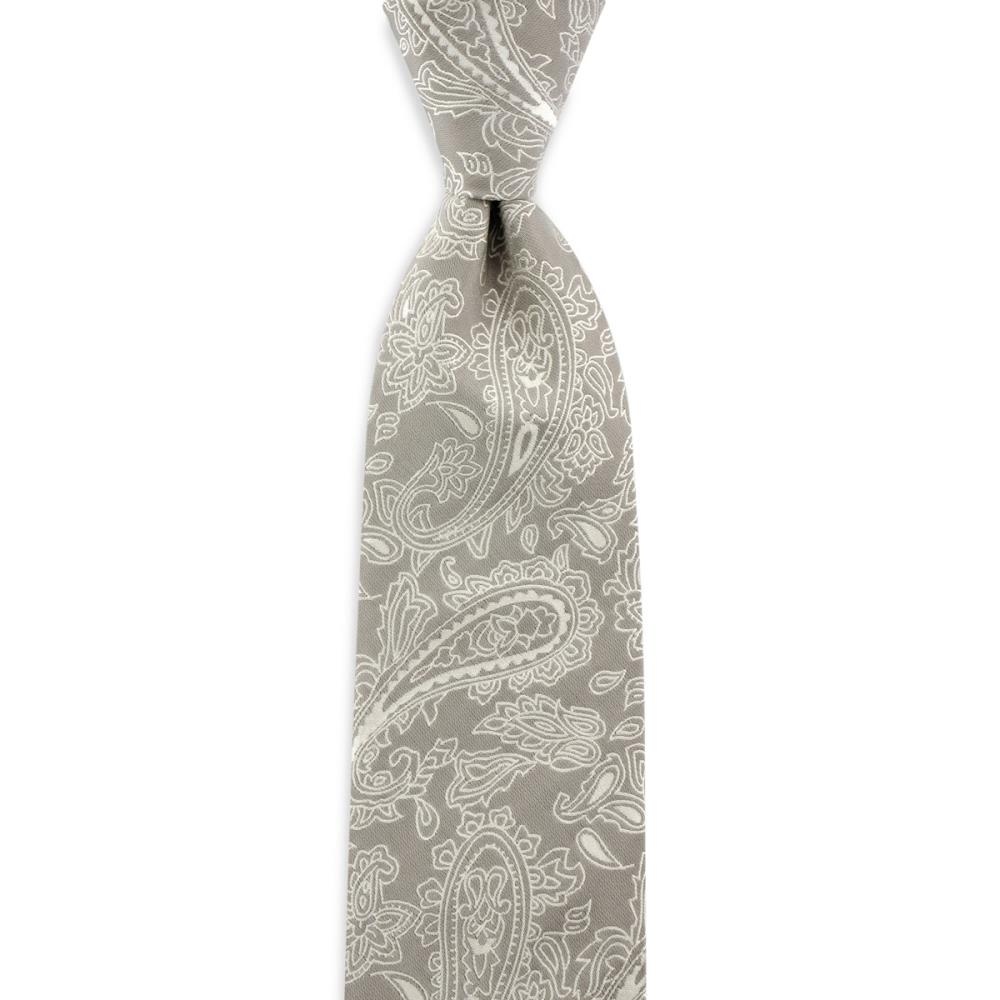 Necktie Ceremonial Paisley grey - 1