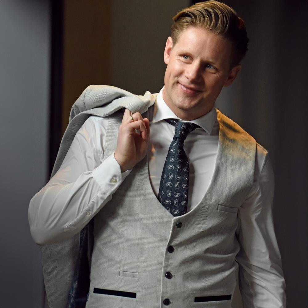 necktie C'est Paisley navy blue - 1