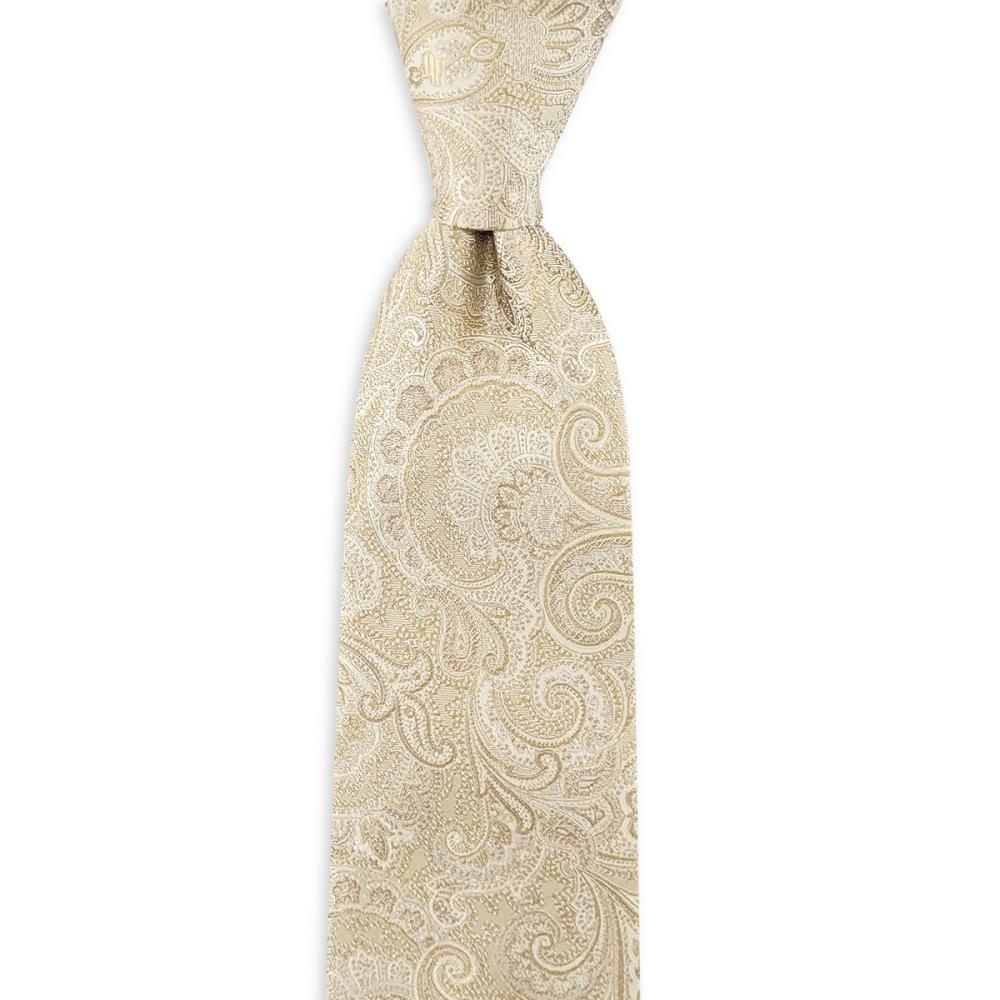 necktie Eternal Paisley Beige - 1