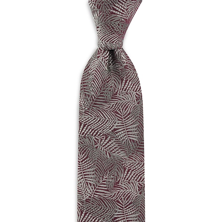 necktie Festive Leaves bordeaux