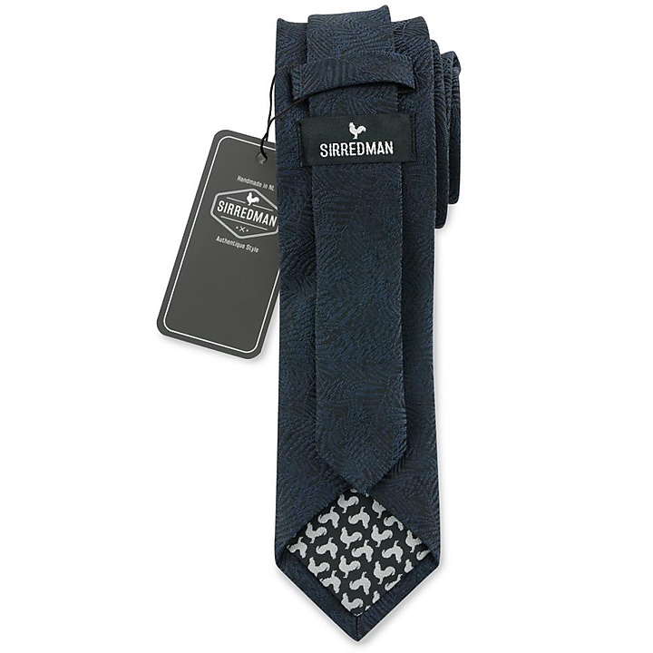 necktie Festive Leaves dark navy