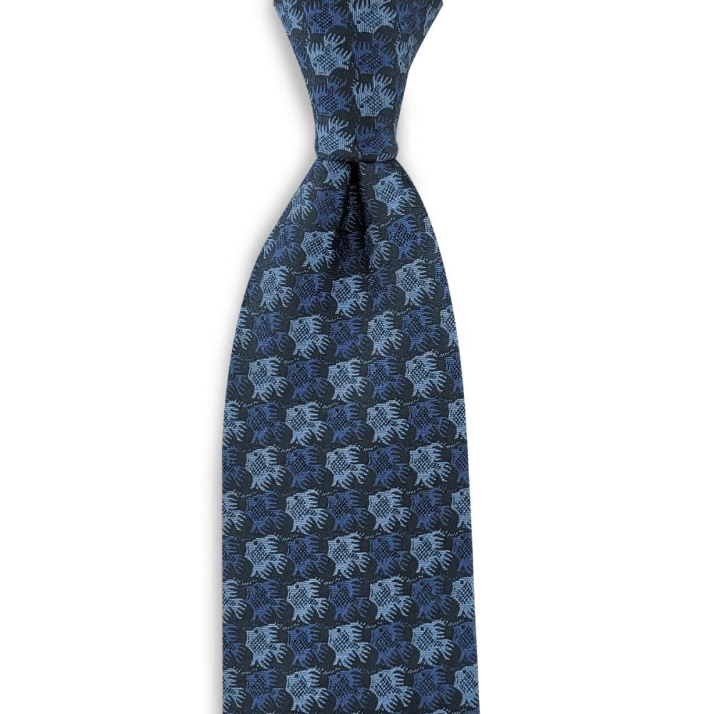 necktie Fish Birds blue - 1