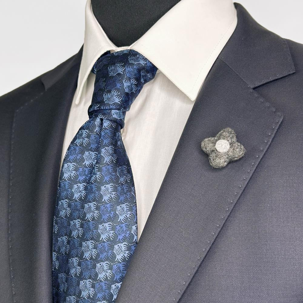 necktie Fish Birds blue - 2