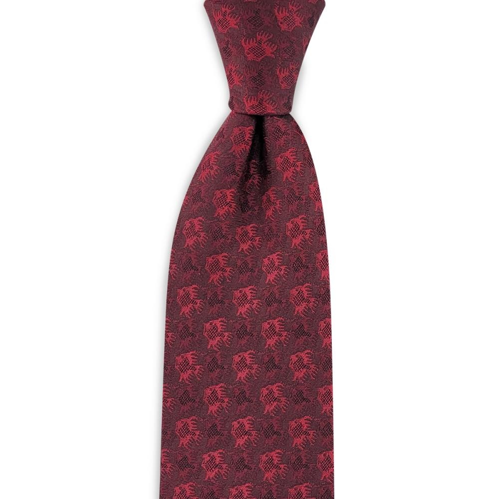 necktie Fish Birds bordeaux - 1