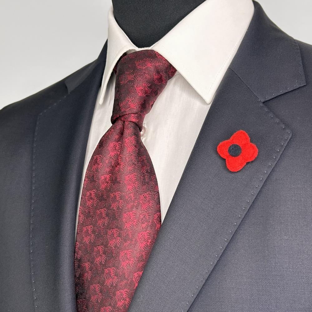 necktie Fish Birds bordeaux - 2
