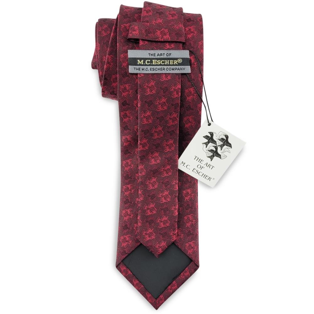 necktie Fish Birds bordeaux - 3