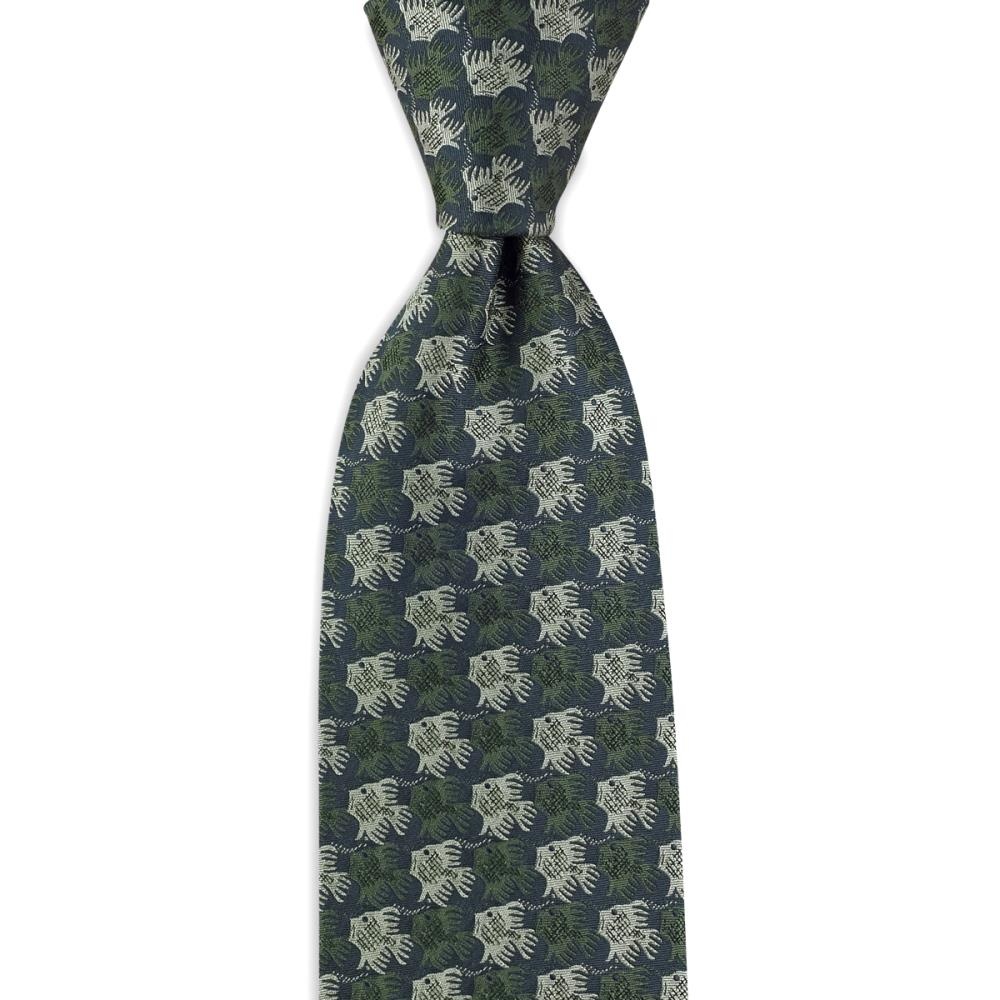 necktie Fish Birds green - 1