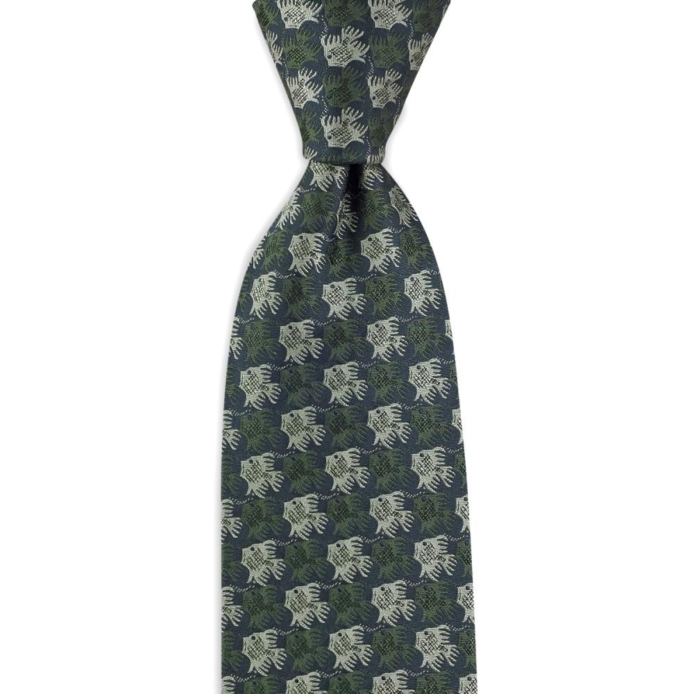 necktie Fish Birds green - 2