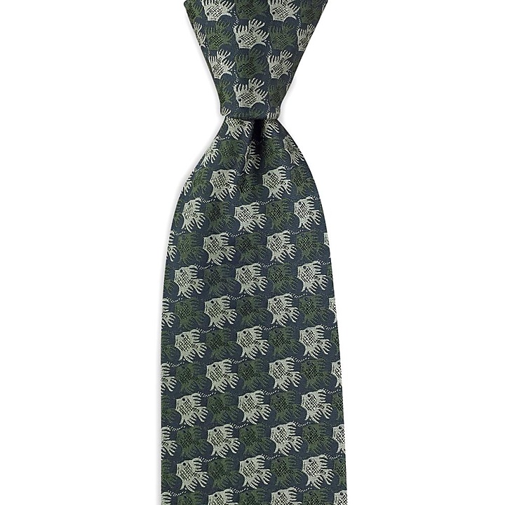 necktie Fish Birds green