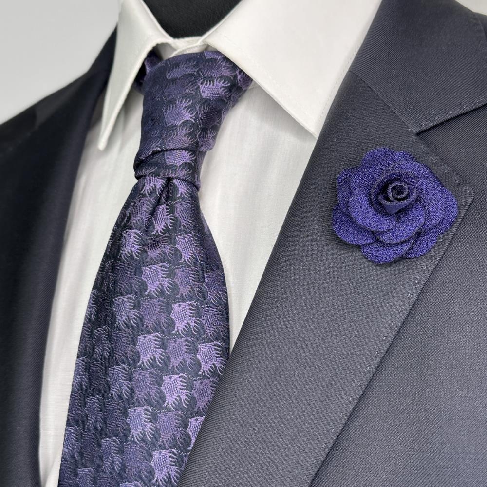 necktie Fish Birds purple - 2
