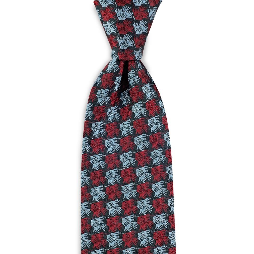 necktie Fish Birds red - 1