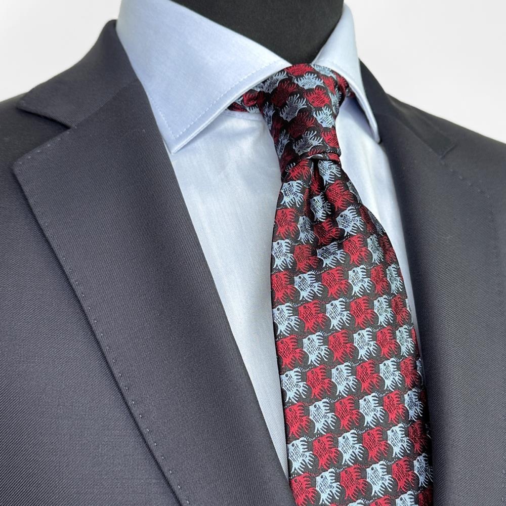 necktie Fish Birds red - 2