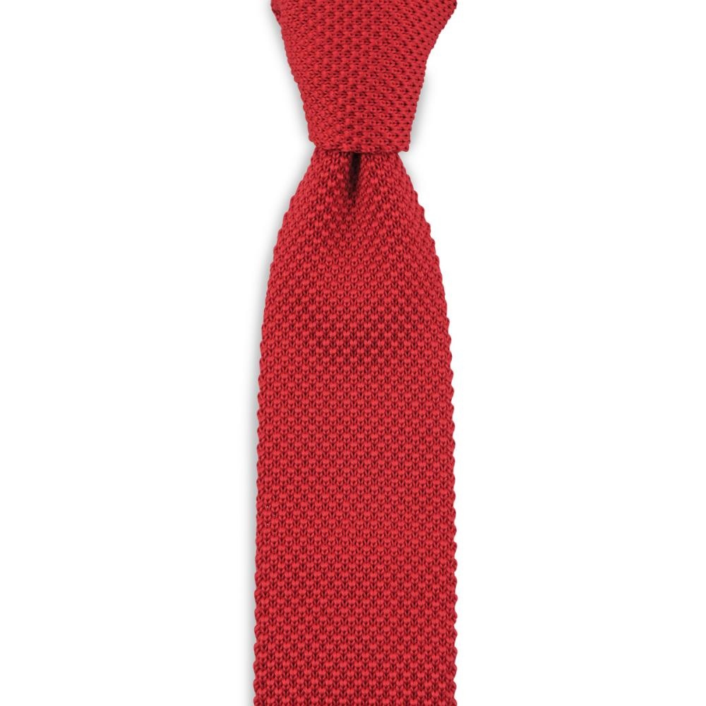 Necktie knitted bright red - 1