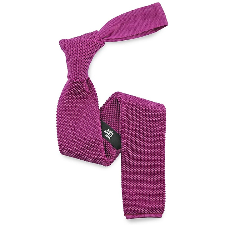 Necktie knitted fuchsia