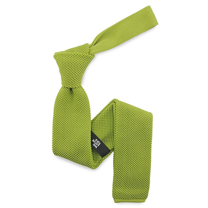 Necktie knitted lime green