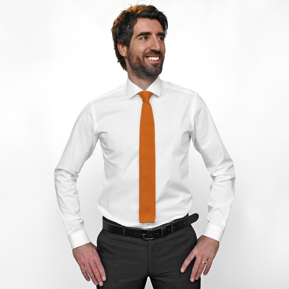 Necktie knitted orange - 2