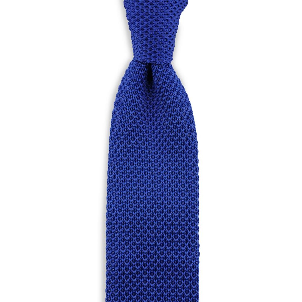 necktie knitted royal blue - 1